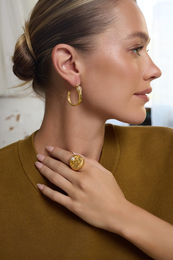 Kenneth Jay Lane Lion Head Adjustable Ring