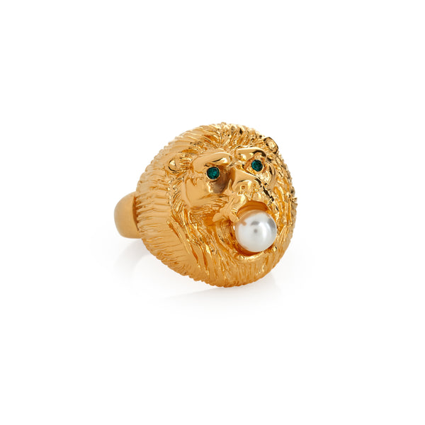 kenneth jay lane Lion Head Adjustable Ring
