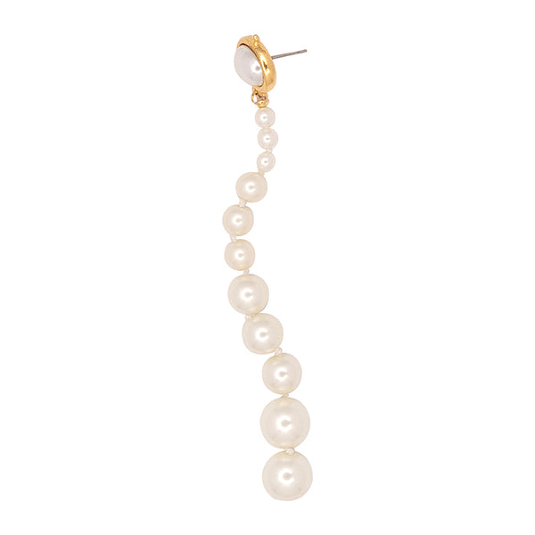 kenneth jay lane Long Drop Pearl Pierced Earrings