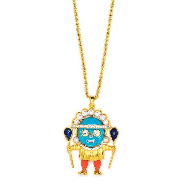 kenneth jay lane Medicine Man Pendant Necklace