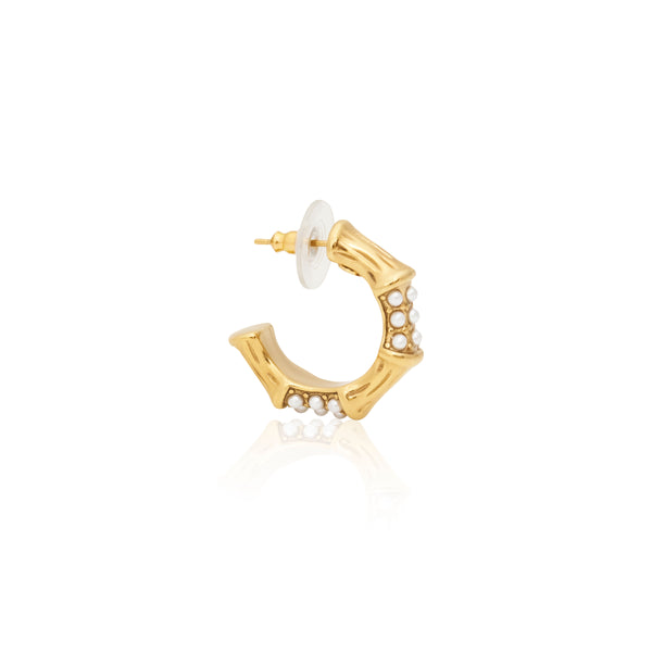 Kenneth Jay Lane Mini Bamboo Hoop Earrings
