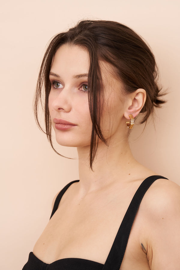 Kenneth Jay Lane Mini Bamboo Hoop Earrings