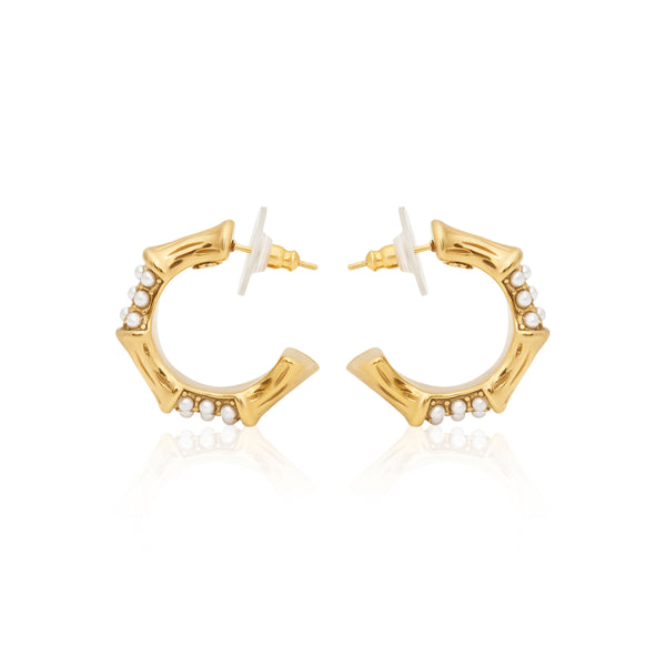 kenneth jay lane Mini Bamboo Hoop Earrings