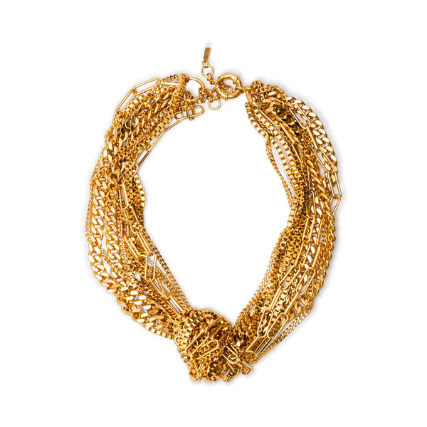 kenneth jay lane Mixed Gold Chain Necklace