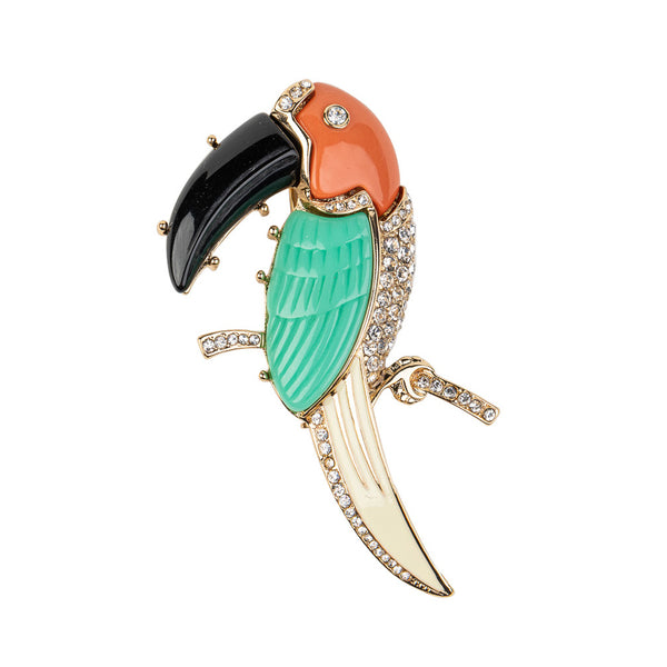 kenneth jay lane Multi Color Toucan Pin