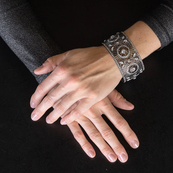 Kenneth Jay Lane Multi Crystal Cuff Bracelet