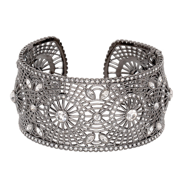 kenneth jay lane Multi Crystal Cuff Bracelet