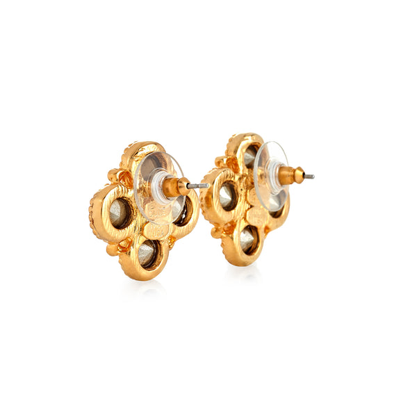 Kenneth Jay Lane Multi-Dark Gold Clip Earrings