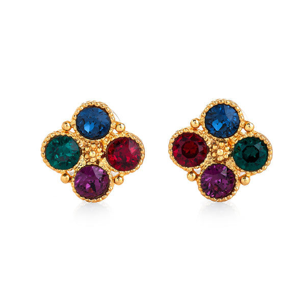 kenneth jay lane Multi-Dark Gold Clip Earrings