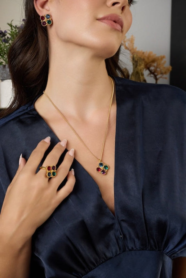 Kenneth Jay Lane Multi-Dark Stone Necklace