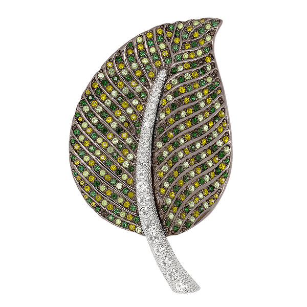 kenneth jay lane Multi Green Leaf Pin