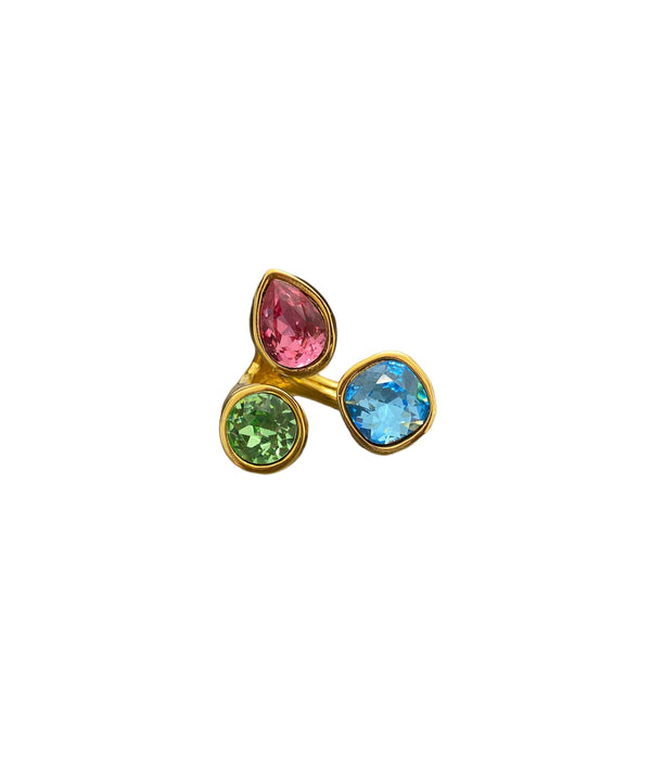 kenneth jay lane Multi Pastel Cluster Ring