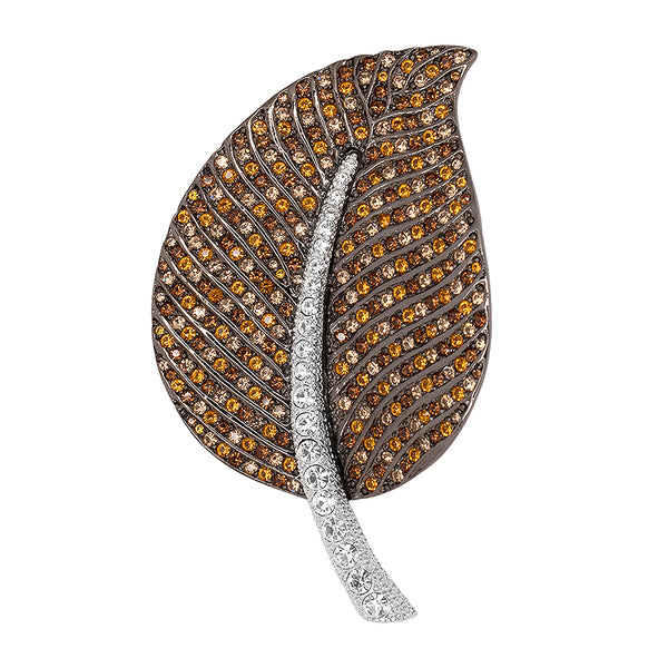 kenneth jay lane Multi Topaz Leaf Pin