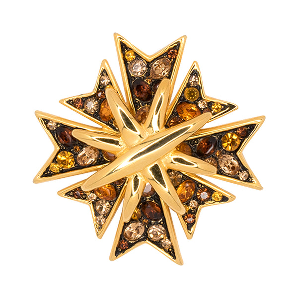 kenneth jay lane Multi Topaz Maltese Cross Pin