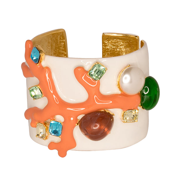 kenneth jay lane Multicolored Coral Branch Cuff