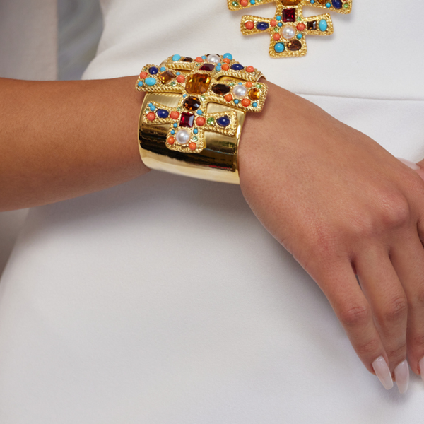 Kenneth Jay Lane Multicolored Gemstone Cuff