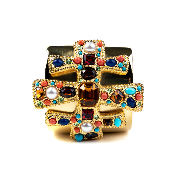 Kenneth Jay Lane Multicolored Gemstone Cuff