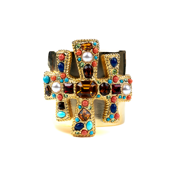 kenneth jay lane Multicolored Gemstone Cuff