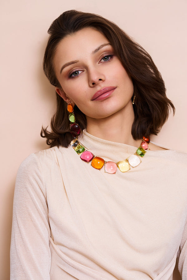Kenneth Jay Lane Pastel Stones Necklace