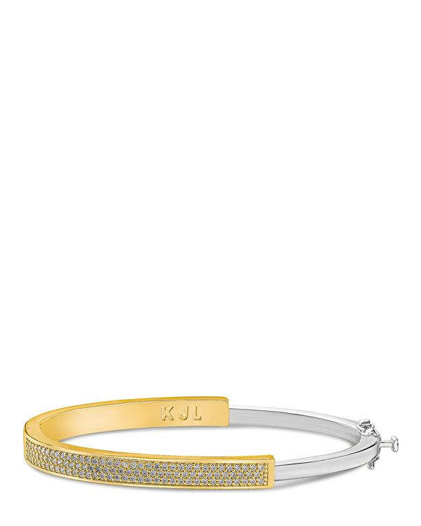 Kenneth Jay Lane Pave CZ Half Wide Bangle