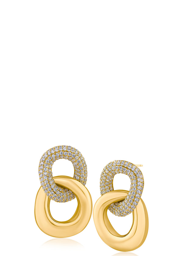 kenneth jay lane Pave Double Link Earrings