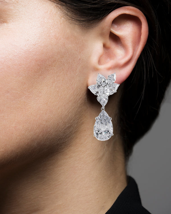 Kenneth Jay Lane Pear CZ Statement Earrings