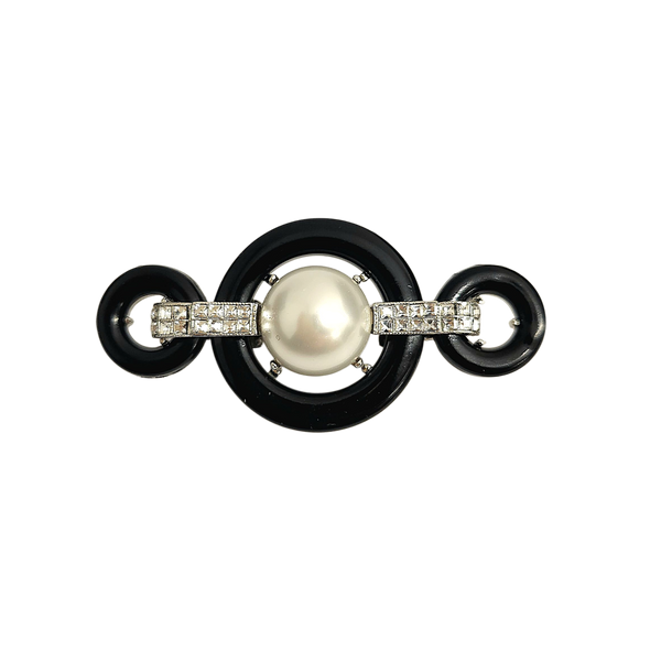 kenneth jay lane Pearl Center Deco Pin