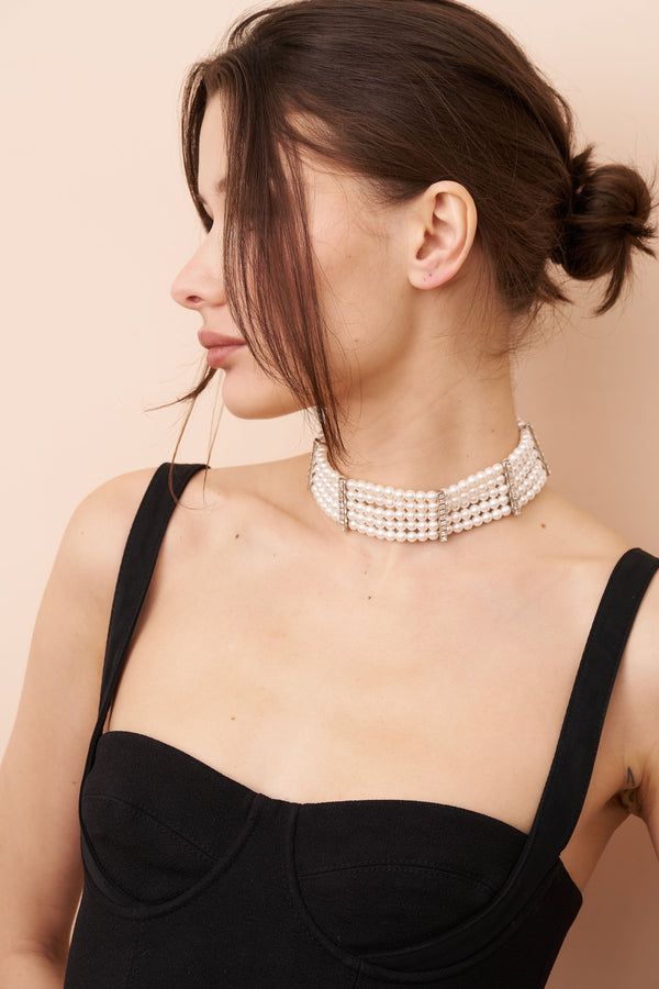Kenneth Jay Lane Pearl Choker Necklace