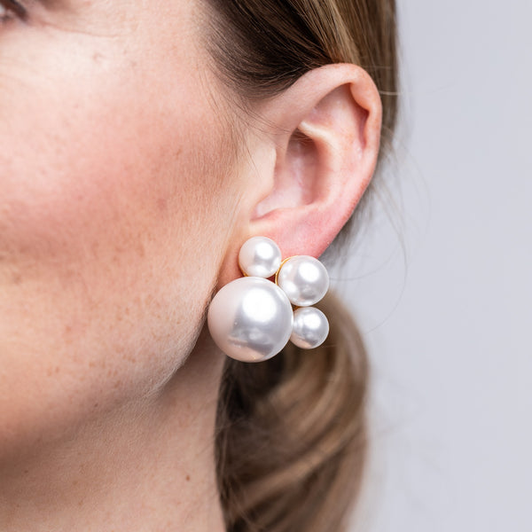 kenneth jay lane Pearl Cluster Clip Earring