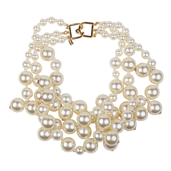 kenneth jay lane Pearl Cluster Drops Necklace