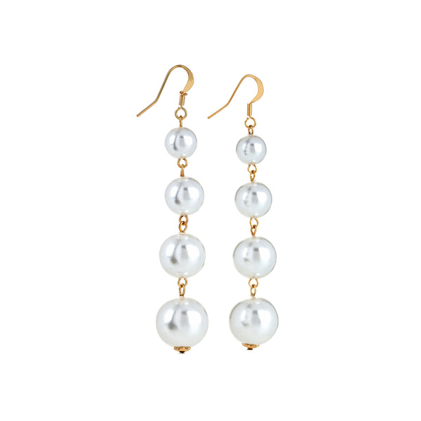 Kenneth Jay Lane Pearl Drop Fish Hook Earrings