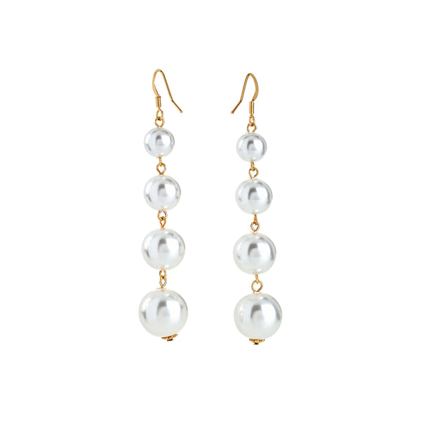 kenneth jay lane Pearl Drop Fish Hook Earrings