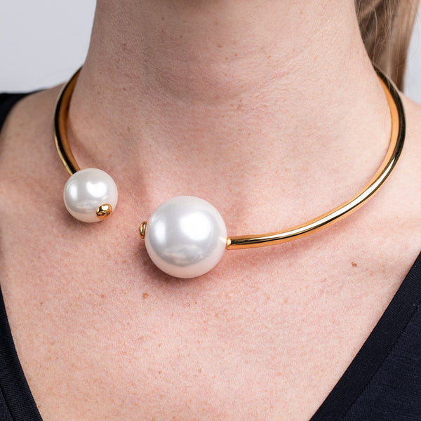 kenneth jay lane Pearl Ends Collar Necklace