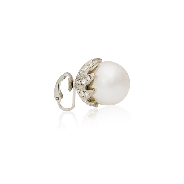 Kenneth Jay Lane Pearl Flowerbud Earrings