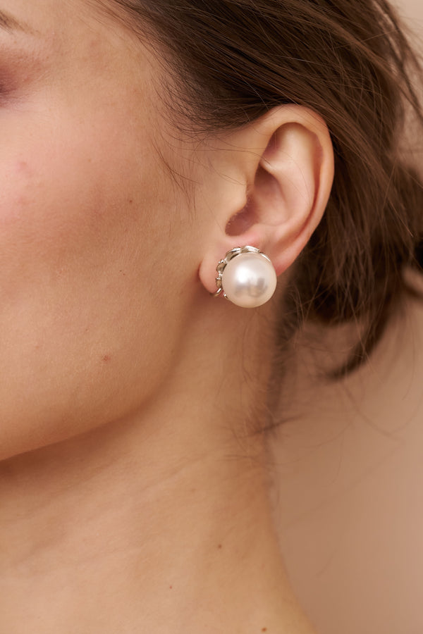 Kenneth Jay Lane Pearl Flowerbud Earrings