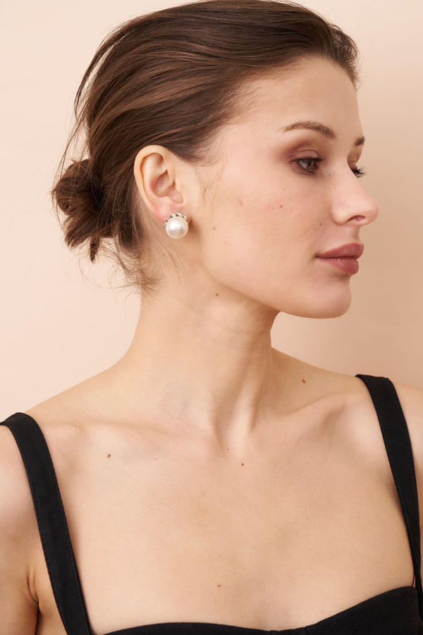 Kenneth Jay Lane Pearl Flowerbud Earrings