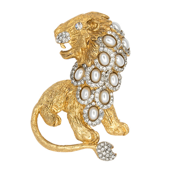 kenneth jay lane Pearl Lion Pin