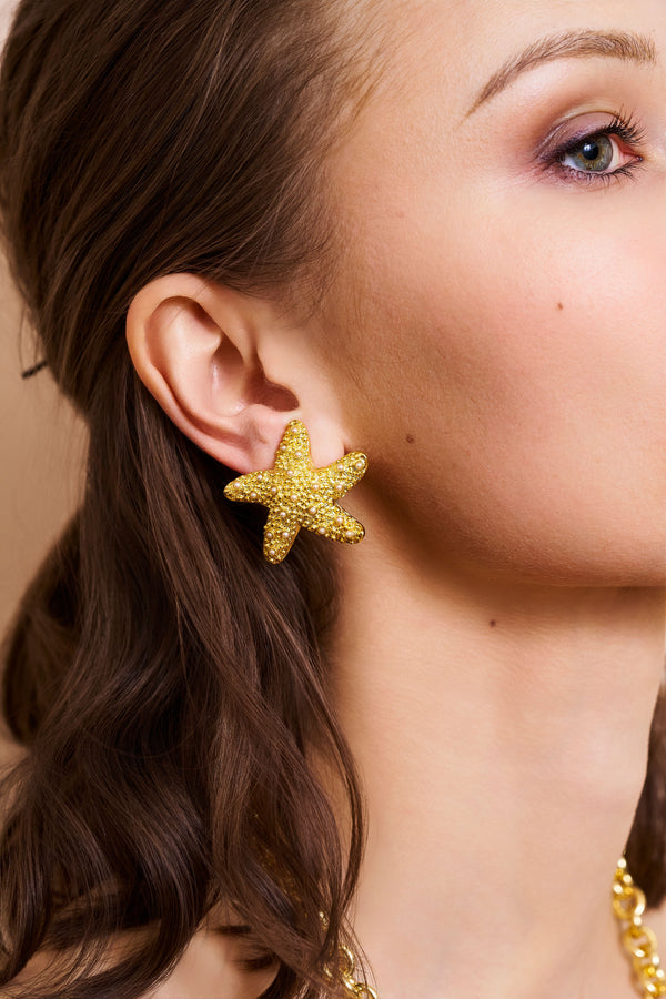 Kenneth Jay Lane Pearl Starfish Clip-On Earrings