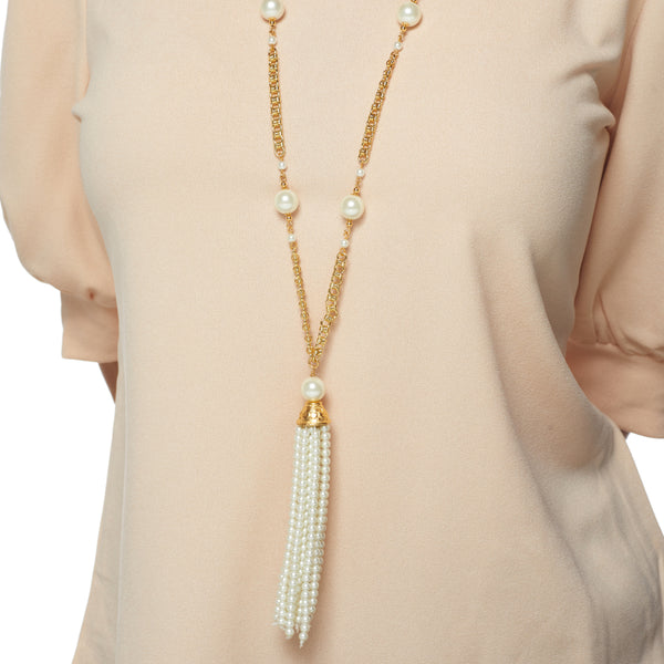 kenneth jay lane Pearl Tassel Necklace
