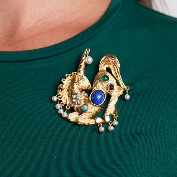 Kenneth Jay Lane Pearl Unicorn Pin