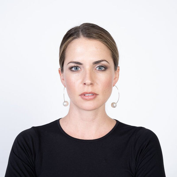 Kenneth Jay Lane Pearl Wire Pierced Earrings