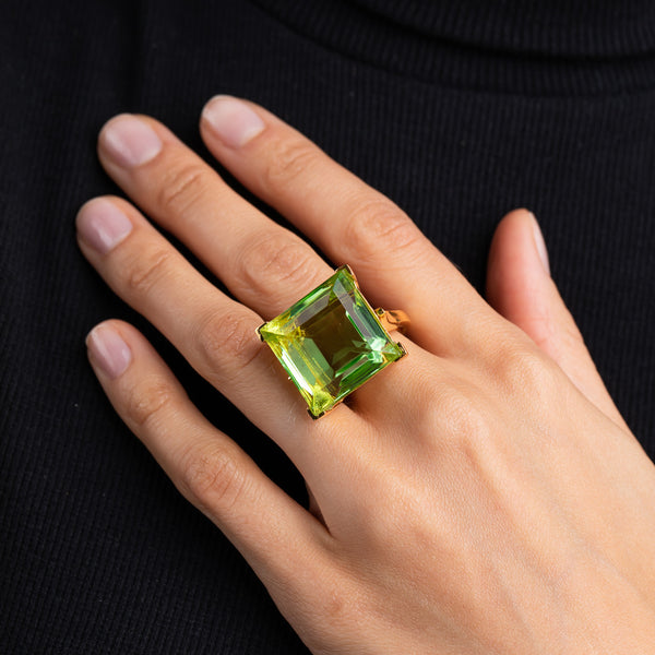 kenneth jay lane Peridot Square Stone Ring