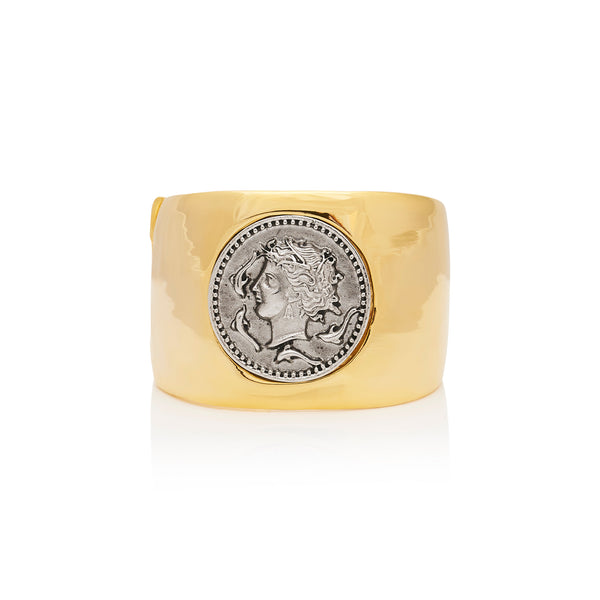 kenneth jay lane Polished Gold Coin Cuff