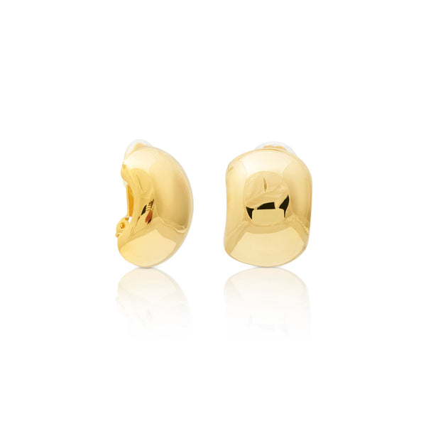 kenneth jay lane Polished Gold Hoop Clip Earring