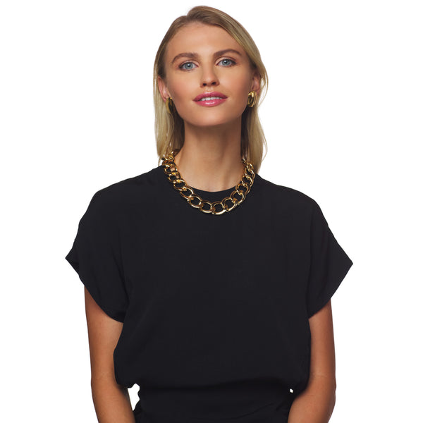 Kenneth Jay Lane Polished Gold Link Necklace