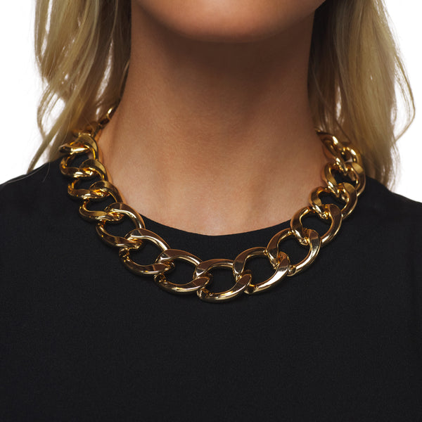 kenneth jay lane Polished Gold Link Necklace