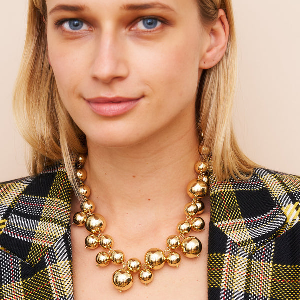 Kenneth Jay Lane Polished Gold Round Bead Necklace