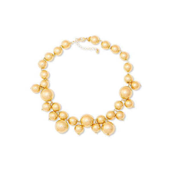 kenneth jay lane Polished Gold Round Bead Necklace