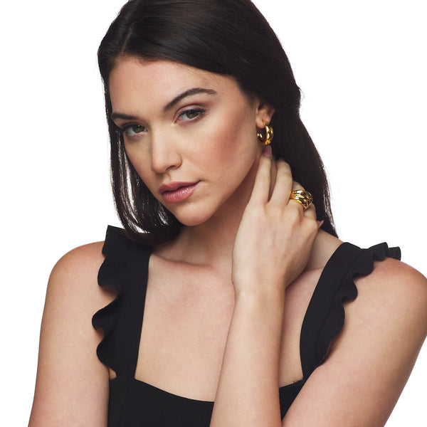 Kenneth Jay Lane Polished Gold Twist Ring