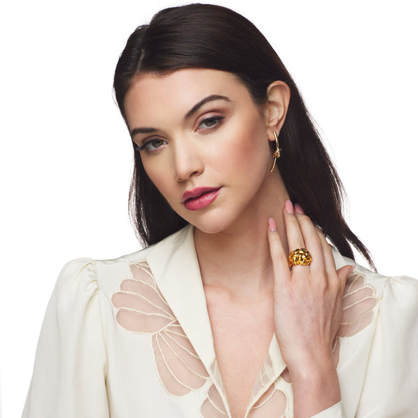 Kenneth Jay Lane Polished Gold Weave Ring